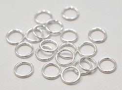 Sterling silver lödd ring 6 mm, 10 st