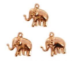 Roséfärgade berlocker elefanter, 10 st