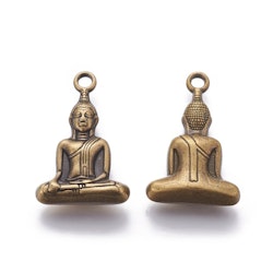REA: Bronzefärgad stor Buddha sittande, 1 st