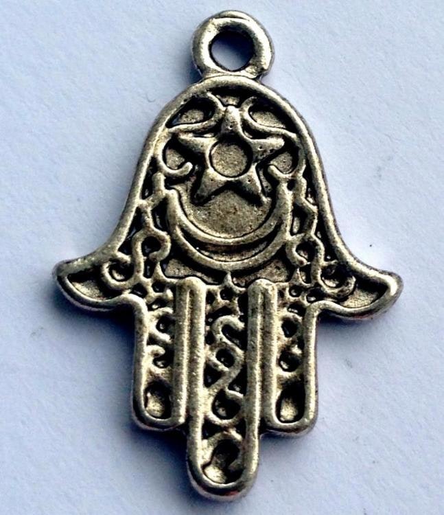 Antikfärgat hänge hamsa hand, 1 st