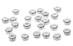 Silverfärgade minirondeller 4 mm, ca 100 st