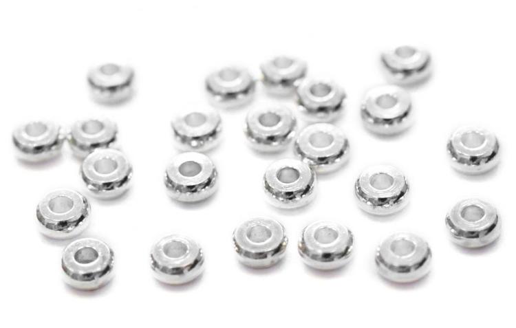 Silverfärgade minirondeller 4 mm, ca 1000 st