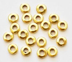 Antikt guldfärgade mellandelar raka och runda 6 mm, ca 50 st