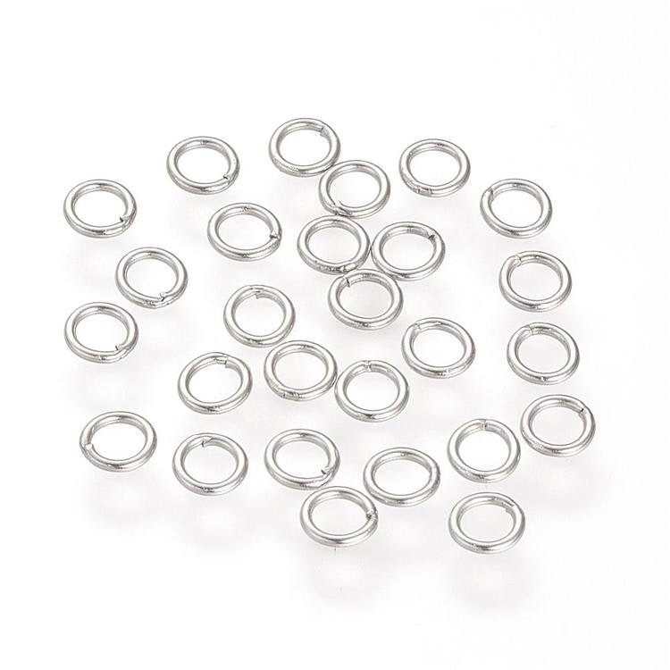 Rostfritt stål lödda ringar 6 mm, ca 50 st - Bicone Design AB - Pärlor och  smyckesdelar