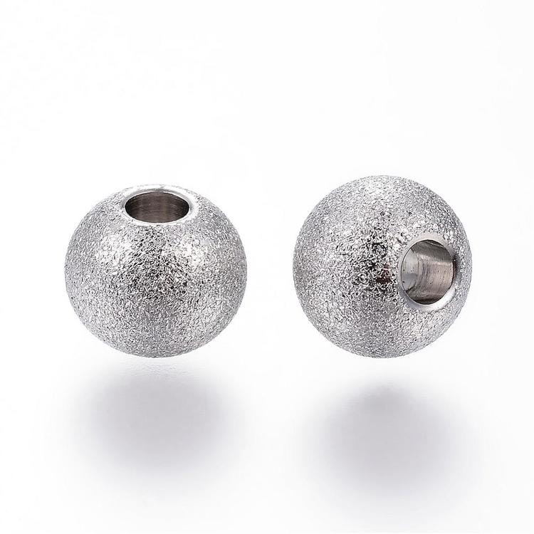 Rostfritt stål stardust pärla 10 mm antik, 1 st