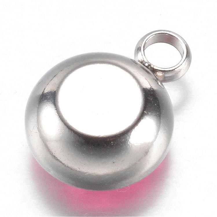 Rostfritt stål stor berlock cerise, 1 st