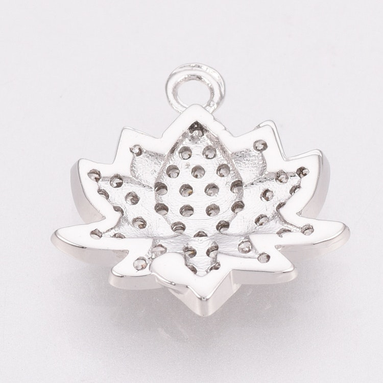 Antikfärgad berlock cubic zirconia, lotus, 1 st