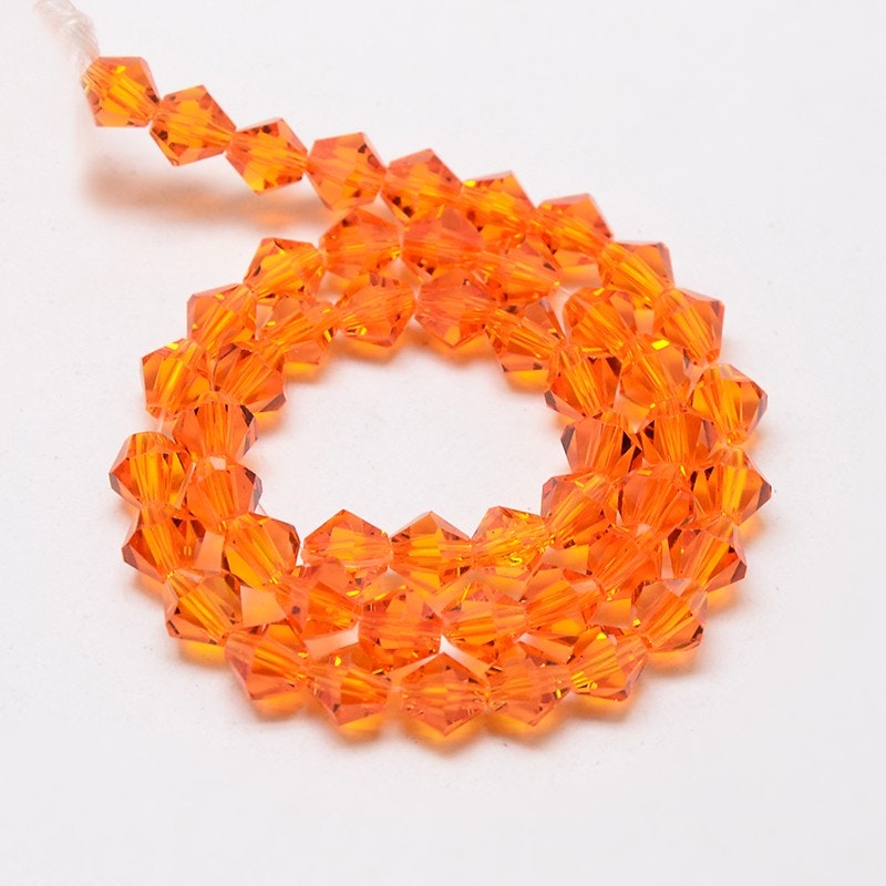 Bicone 3 mm orange, 1 sträng