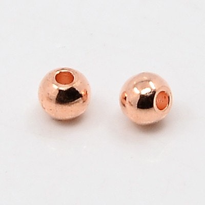 Roséfärgade metallpärlor 3 mm, 50 st