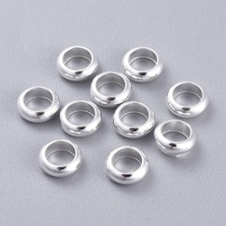 Silverfärgat rostfritt stål rondeller med stora hål 4 mm, 10 st