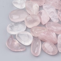Kristall rosenkvarts tumlad sten, 1 st