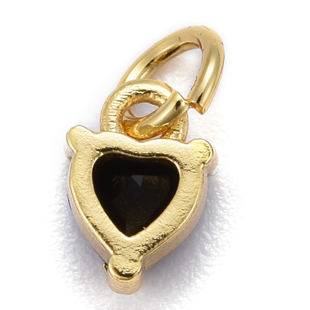 Guldfärgad berlock blå hjärta med cubic zirconia, 1 st