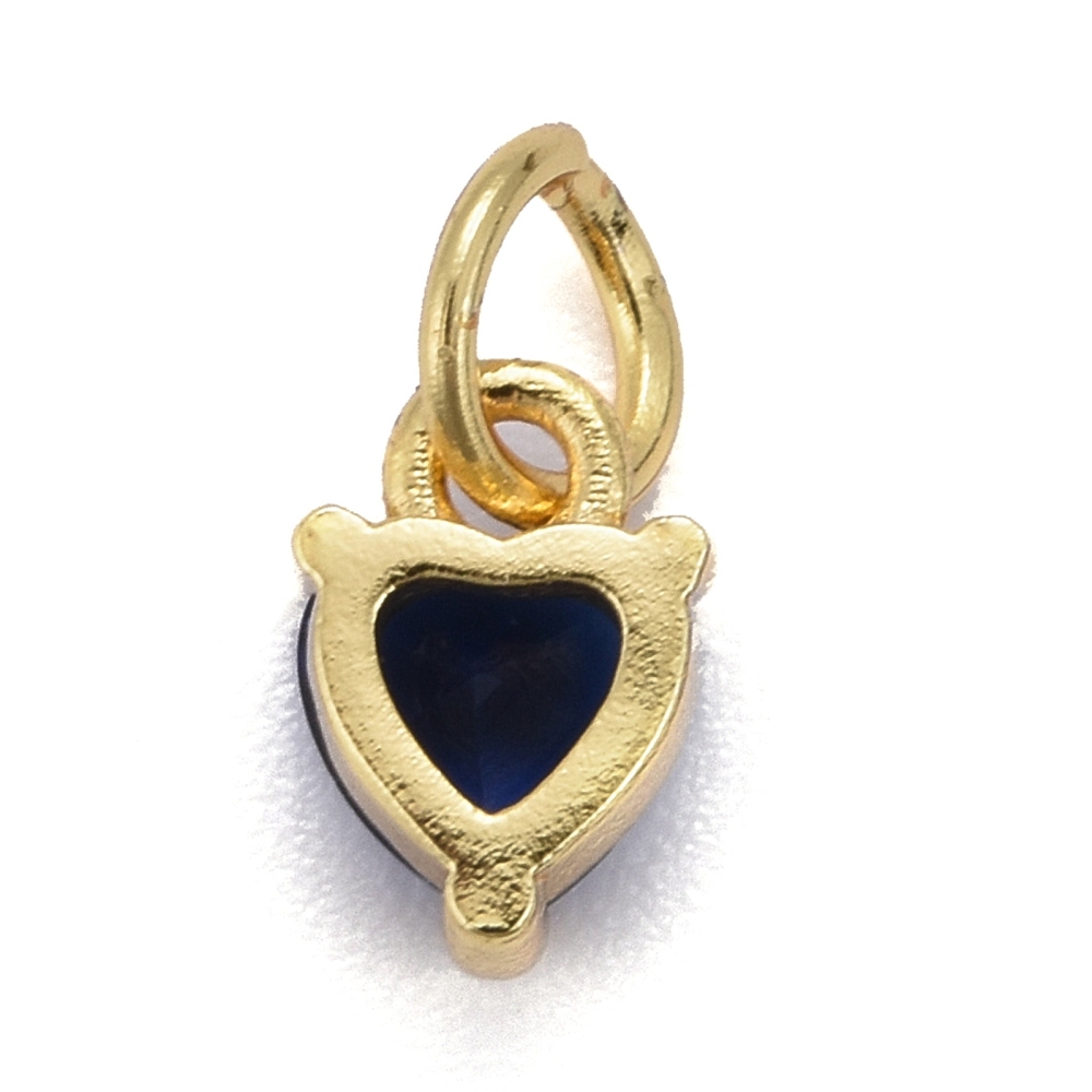 Guldfärgad berlock svart hjärta med cubic zirconia, 1 st