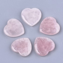 Kristall rosenkvarts stort hjärta, 1 st