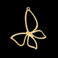 Guldfärgat rostfritt stål hänge fjäril, 1 st