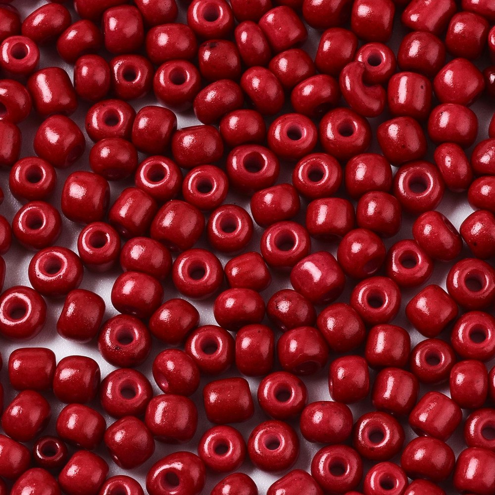 Seed beads 4 mm mörkröd, ca 2500 st