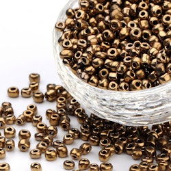 Seed beads 4 mm bronze, ca 150 st