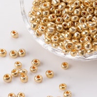 Seed beads 4 mm guld, ca 150 st