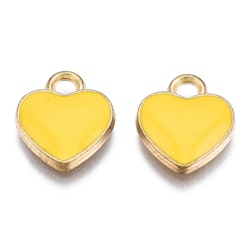 REA: Guldfärgad berlock hjärta gul, 1 st