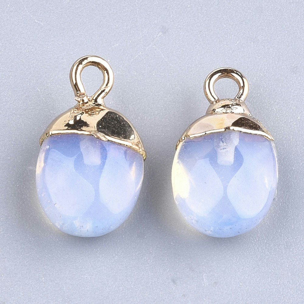 Guldfärgad oval berlock opalite, 1 st