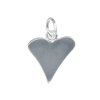 Sterling silver berlock flat hjärta, 1 st