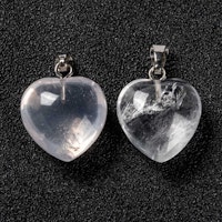 Antikfärgat hänge hjärta bergkristall, 1 st