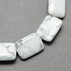 Howlite bumling rektangel vit, 1 st