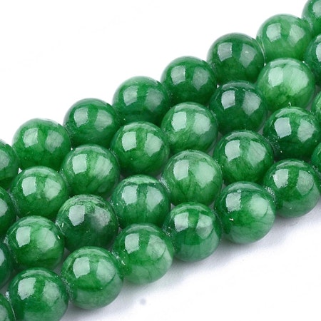Jade 6 mm grön, 1 sträng