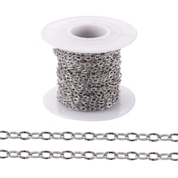 Rostfritt stål kedja 3.5x2.5 mm, 1 m