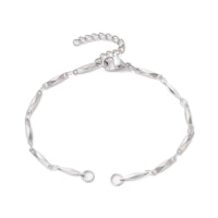 Rostfritt stål länkad armbandslänk, 1 st