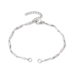 Rostfritt stål länkad armbandslänk, 1 st