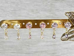 Guldfärgat kirurgiskt stål stiftörhängen cubic zirconia, 1 par