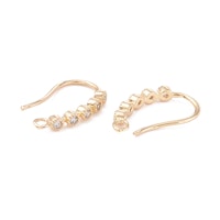 Guldfärgade örkrokar med cubic zirconia, 1 par