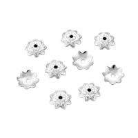 Silverfärgat rostfritt stål pärlhattar 7 mm, 10 st