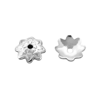 Silverfärgat rostfritt stål pärlhattar 7 mm, 10 st