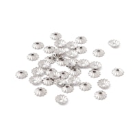 Kirurgiskt stål pärlhattar räfflade 6 mm, 10 st