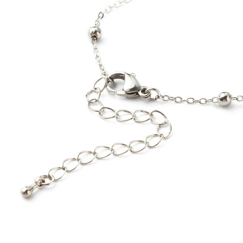 Rostfritt stål armbandslänk med kulor, 1 st