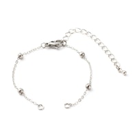 Rostfritt stål armbandslänk med kulor, 1 st
