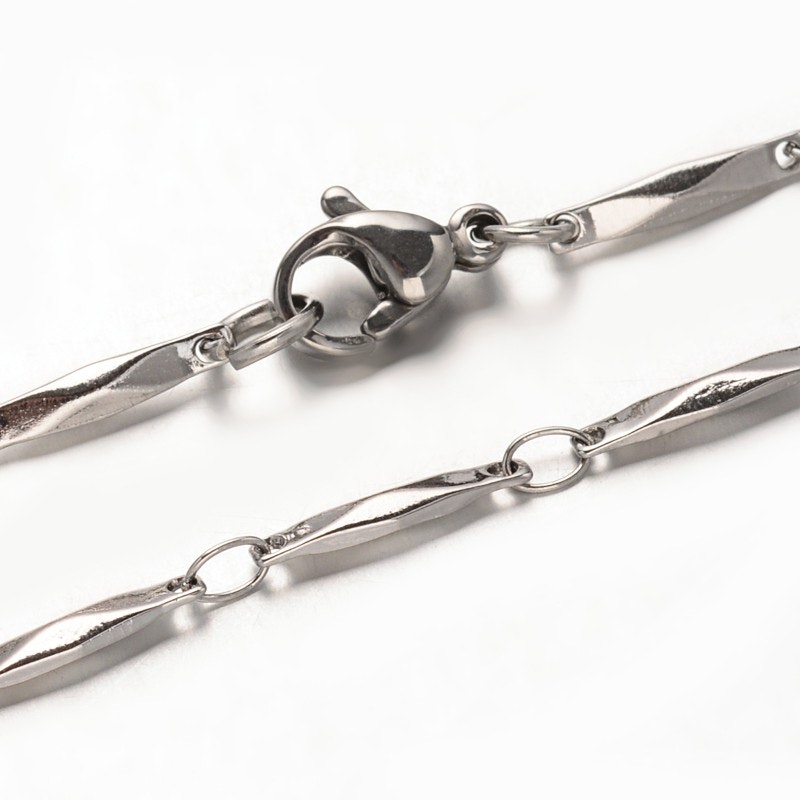 Rostfritt stål länkat halsband, 1 st