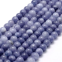 Jade 6 mm lilamelerade , 1 sträng