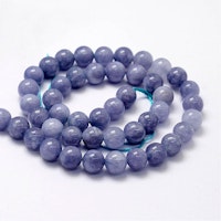 Jade 6 mm lilamelerade , 1 sträng