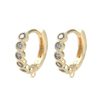 Guldfärgade brisyrer med cubic zirconia, 1 par