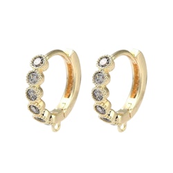 Guldfärgade brisyrer med cubic zirconia, 1 par