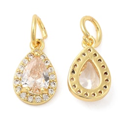 Guldfärgad berlock cubic zirconia mönstrad droppe, 1 st