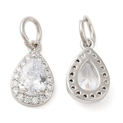 Antikfärgad berlock cubic zirconia mönstrad droppe, 1 st