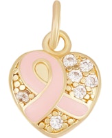 Guldfärgad berlock cubic zirconia & ljusrosa, 1 st