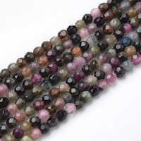 Facetterad turmalin multi 2 mm, 1 sträng