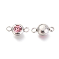 Rostfritt stål connector liten rosa, 1 st