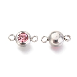 Rostfritt stål connector liten rosa, 1 st