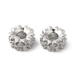 Antikfärgad strassrondell blommor med cubic zirconia, 1 st